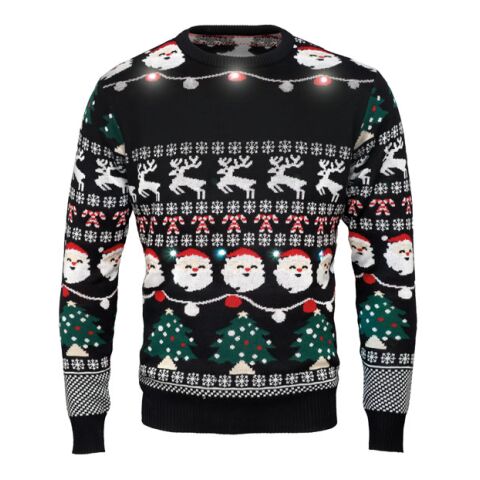 Weihnachts-LED-Pullover L/XL schwarz | ohne Werbeanbringung | Nicht verfügbar | Nicht verfügbar | Nicht verfügbar