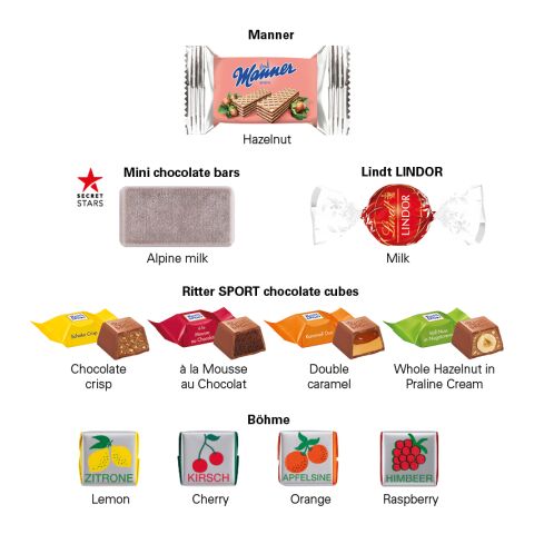 Geschenkbox Mini Weihnachten ohne Werbeanbringung | 4 Lindt Schokotäfelchen