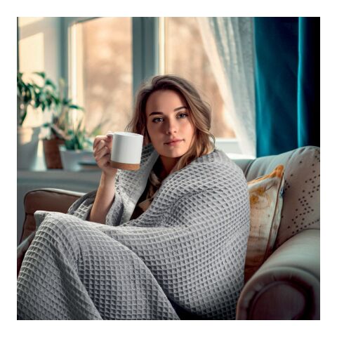 Baumwoll-Decke 350 g/m² beige | 1-farbiger Siebdruck | Box | 190 mm x 190 mm | Nicht verfügbar