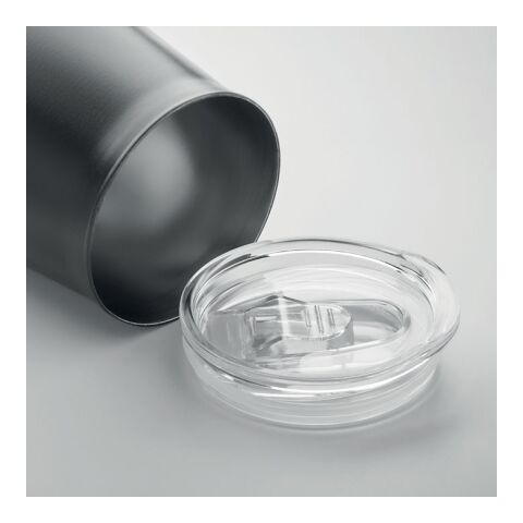 Becher recycelter Edelstahl mit Schiebedeckel schwarz | ohne Werbeanbringung | Nicht verfügbar | Nicht verfügbar | Nicht verfügbar