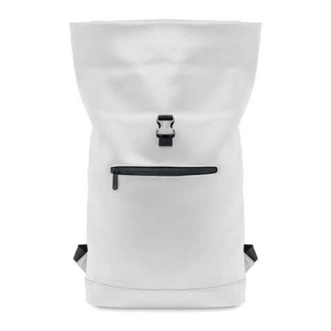 15" Rolltop-Rucksack PU weiß | ohne Werbeanbringung | Nicht verfügbar | Nicht verfügbar