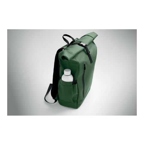Rolltop-Rucksack 600D RPET dunkelgrün | ohne Werbeanbringung | Nicht verfügbar | Nicht verfügbar | Nicht verfügbar