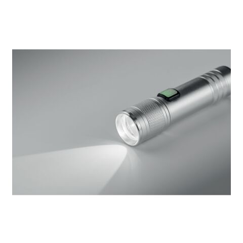 Wiederaufladbare Taschenlampe mattsilber