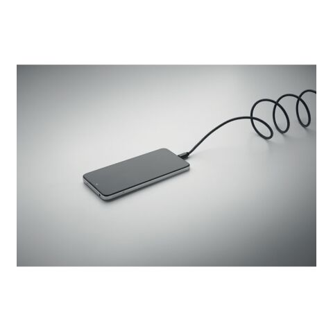 Magnetisches Kabel RPET weiß schwarz | ohne Werbeanbringung | Nicht verfügbar | Nicht verfügbar