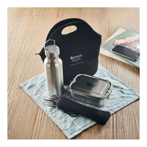 Lunch-Set Edelstahl schwarz | ohne Werbeanbringung | Nicht verfügbar | Nicht verfügbar | Nicht verfügbar