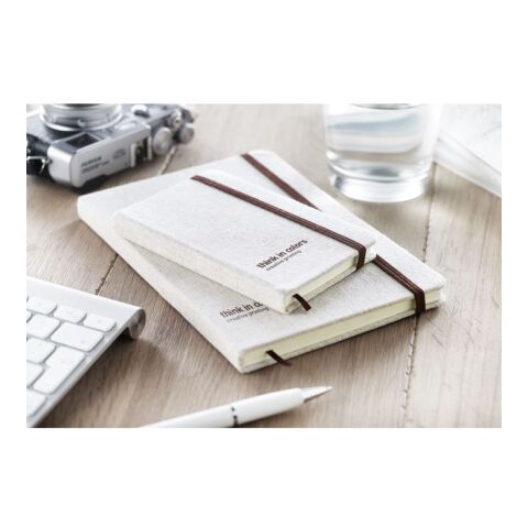 DIN A6 Notizbuch mit Canvas beige | ohne Werbeanbringung | Nicht verfügbar | Nicht verfügbar | Nicht verfügbar