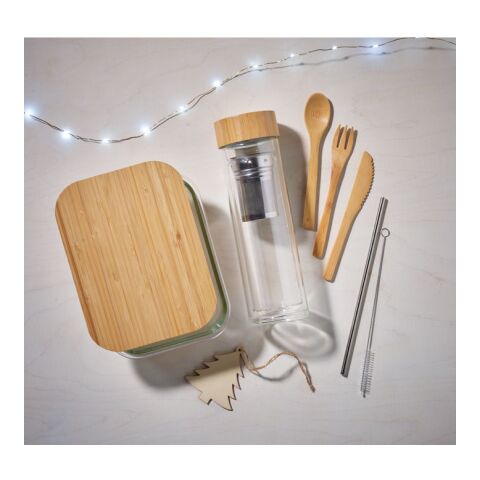 Lunchbox Glas mit Bambusdeckel transparent | ohne Werbeanbringung | Nicht verfügbar | Nicht verfügbar | Nicht verfügbar