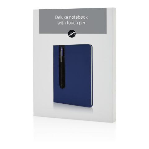 Basic Hardcover PU A5 Notizbuch mit Stylus-Stift navy blau | ohne Werbeanbringung | Nicht verfügbar | Nicht verfügbar | Nicht verfügbar