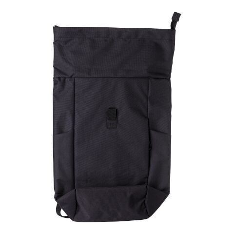 Polyester (600D) Rolltop-Rucksack Oberon Schwarz | ohne Werbeanbringung | Nicht verfügbar | Nicht verfügbar
