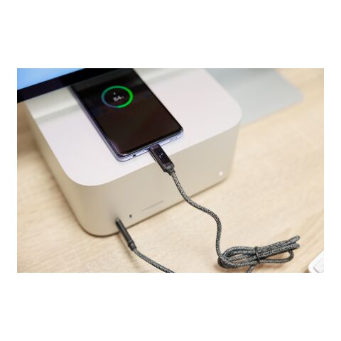 Nylon-Ladekabel 100W Gerd Hellgrau | ohne Werbeanbringung | Nicht verfügbar | Nicht verfügbar