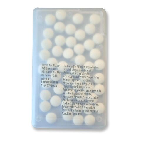 Pfefferminzbonbons &#039;Quadro&#039; aus Kunststoff Weiß | ohne Werbeanbringung | Nicht verfügbar | Nicht verfügbar