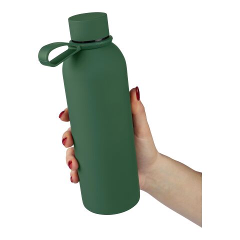 Doppelwandige Trinkflasche aus recyceltem Edelstahl (500 ml) Sena Grau | ohne Werbeanbringung | Nicht verfügbar | Nicht verfügbar