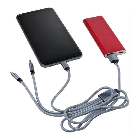 3-in-1 Ladekabel 'Belfast' aus Aluminium und Nylon Schwarz