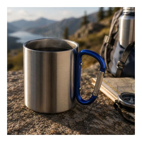 Doppelwandiger Kaffeebecher Carbine aus Edelstahl 185 ml Silber