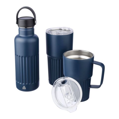 Recycelter doppelwandiger Trinkbecher aus Edelstahl (500 ml) Kael Blau