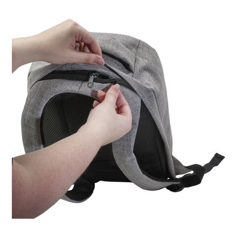 Antidiebstahl Rucksack &#039;Warschau&#039; aus Polyester Hellgrau | ohne Werbeanbringung | Nicht verfügbar | Nicht verfügbar