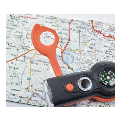 Outdoor Survival Tool &#039;Compass&#039; mit 6 Funktionen Orange | ohne Werbeanbringung | Nicht verfügbar | Nicht verfügbar