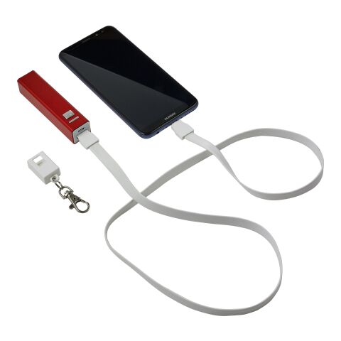 Schlüsselband &#039;Charlie&#039; mit Ladekabel aus TPE-Kunststoff Weiß | ohne Werbeanbringung | Nicht verfügbar | Nicht verfügbar