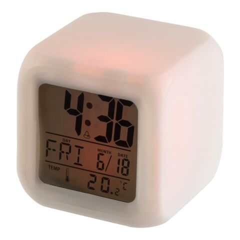 Wecker &#039;Icecube&#039; in Würfel-Form Weiß | ohne Werbeanbringung | Nicht verfügbar | Nicht verfügbar