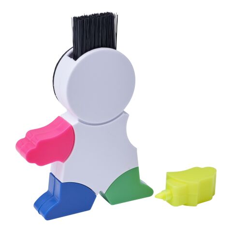 Textmarker &#039;Brush&#039; in Figur-Form aus Kunststoff Weiß | ohne Werbeanbringung | Nicht verfügbar | Nicht verfügbar