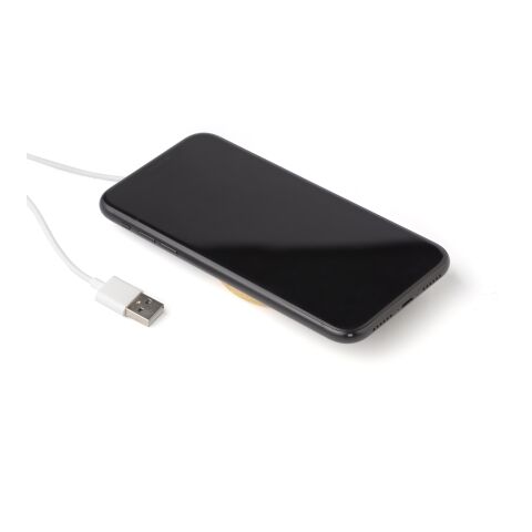 Wireless-Ladegerät aus Bambus inkl.  Kabel hellbraun | ohne Werbeanbringung | Nicht verfügbar | Nicht verfügbar