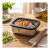 Edelstahl-Lunchbox mit Glasdeckel "RILO", 550 ml silber | ohne Werbeanbringung | Nicht verfügbar | Nicht verfügbar
