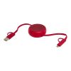Alasia 100 cm 5-in-1 Kabel aus recyceltem Kunststoff und Aluminium, einziehbar, für Datenübertragung und mit 45W Schnellladung rot