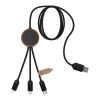 SCX.design C36 3-in-1 rPET erweitertes Ladekabel mit Leuchtlogo in rundem Bambusgehäuse Standard | holz | ohne Werbeanbringung | Nicht verfügbar | Nicht verfügbar