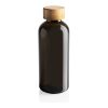GRS rPET Flasche mit Bambus-Deckel schwarz | ohne Werbeanbringung | Nicht verfügbar | Nicht verfügbar