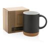 Keramikbecher mit Korkboden, 280ml schwarz | ohne Werbeanbringung | Nicht verfügbar | Nicht verfügbar