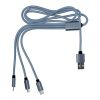 3-in-1 Ladekabel 'Belfast' aus Aluminium und Nylon Schwarz