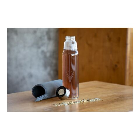 Glasflasche mit Hülle &quot;Life&quot; 0,7 l transparent | ohne Werbeanbringung | Nicht verfügbar | Nicht verfügbar