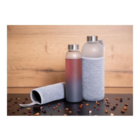 Glasflasche mit Hülle &quot;Iced&quot; 1,0 l transparent | ohne Werbeanbringung | Nicht verfügbar | Nicht verfügbar