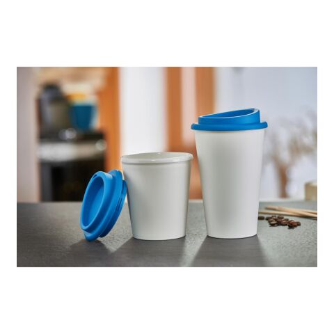 Kaffeebecher &quot;Premium&quot;, upcycling weiß | ohne Werbeanbringung | Nicht verfügbar | Nicht verfügbar