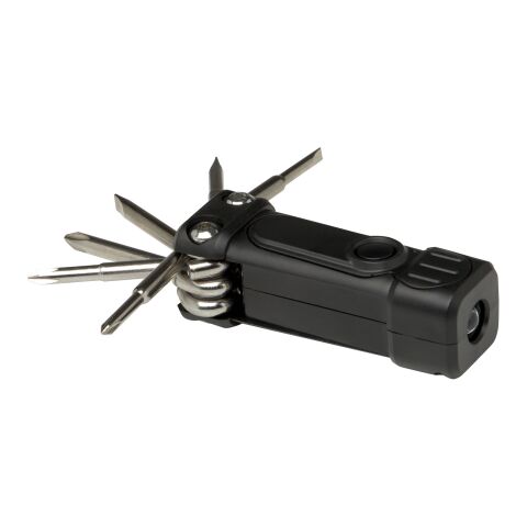 Octo 8-in-1 Schraubenzieher-Set aus recyceltem RCS Kunststoff mit Taschenlampe schwarz