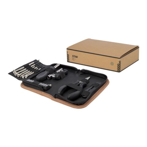 Spike 24-teiliges Werkzeugset aus recyceltem RCS Kunststoff mit Korketui Standard | natur | ohne Werbeanbringung | Nicht verfügbar | Nicht verfügbar