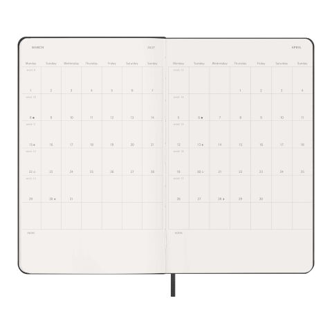 Moleskine 12M Hardcover Wochenplaner Standard | schwarz | ohne Werbeanbringung | Nicht verfügbar | Nicht verfügbar