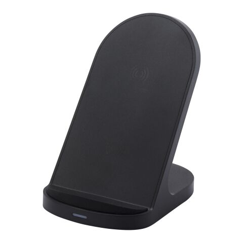 Loop kabellose Ladestation mit 15W Doppelspule aus recyceltem RCS Kunststoff Standard | schwarz | ohne Werbeanbringung | Nicht verfügbar | Nicht verfügbar