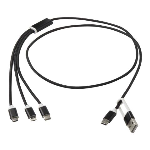 Versatile 5-in-1 Ladekabel aus recyceltem Aluminium Standard | schwarz | ohne Werbeanbringung | Nicht verfügbar | Nicht verfügbar