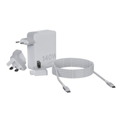 Xtorm XVC2140 GaN Ultra 140 W Reiseadapter mit 240 W USB-C PD-Kabel Standard | Weiß | ohne Werbeanbringung | Nicht verfügbar | Nicht verfügbar