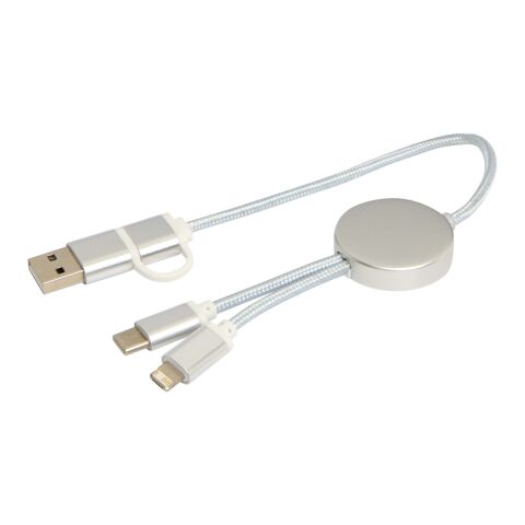 Alasia 30 cm 5-in-1 Kabel aus recyceltem Kunststoff für Datenübertragung und 27W Schnellladung Standard | silber | ohne Werbeanbringung | Nicht verfügbar | Nicht verfügbar