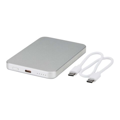 Avis 5000 mAh RCS Powerbank aus recyceltem Aluminium mit Magnetfunktion Silber