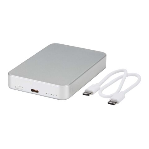 Avis 10.000 mAh RCS Powerbank aus recyceltem Aluminium mit Magnetfunktion Silber