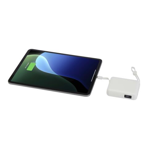 Acrux 35 W 10.000 mAh Tablet Powerbank mit integriertem Typ-C-Kabel aus recyceltem Kunststoff Standard | weiss | ohne Werbeanbringung | Nicht verfügbar | Nicht verfügbar