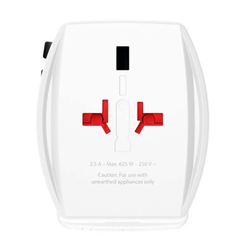 SKROSS® MUV AC65PD Reiseadapter mit USB-C Kabel  weiß