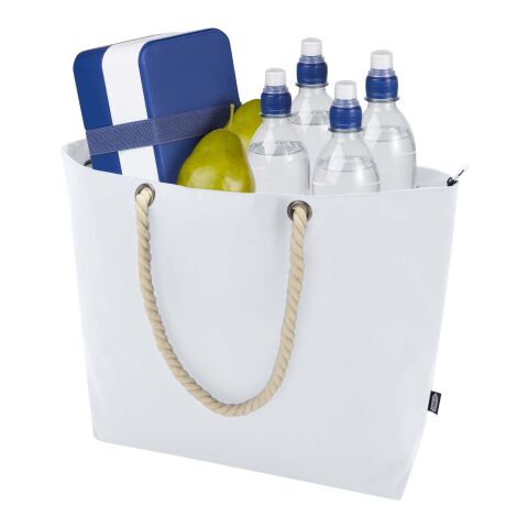 Panama Strandkühltasche mit Kordelgriffen aus recyceltem GRS-Material  Standard | weiß | ohne Werbeanbringung | Nicht verfügbar | Nicht verfügbar