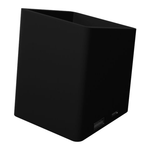 SCX.design O11 antibakterieller Stifthalter mit doppeltem USB-Ausgang und Leuchtlogo schwarz | Not applicable | ohne Werbeanbringung | Nicht verfügbar | Nicht verfügbar