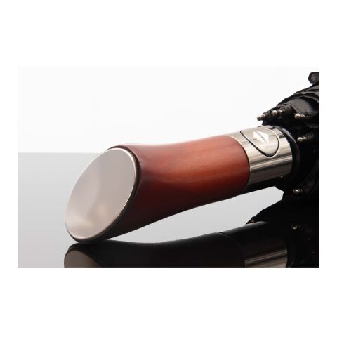 SCX.design R03 Vollautomatik Kompaktregenschirm mit Holzgriff  schwarz | ohne Werbeanbringung | Nicht verfügbar | Nicht verfügbar