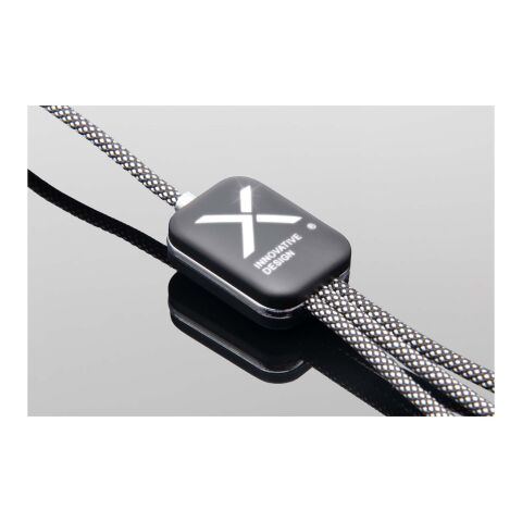 SCX.design C33 60W Typ C Ladekabel mit doppeltem Leuchtlogo  Standard | heather schwarz | ohne Werbeanbringung | Nicht verfügbar | Nicht verfügbar