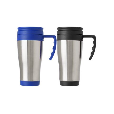 Isolierbecher &#039;Vancouver&#039; aus Edelstahl/Kunststoff mit verschließbarem Mundstück Silber | ohne Werbeanbringung | Nicht verfügbar | Nicht verfügbar